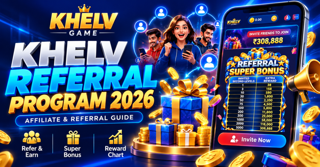 Khelv Referral Program 2026 Refer and Earn Super Bonus reward chart