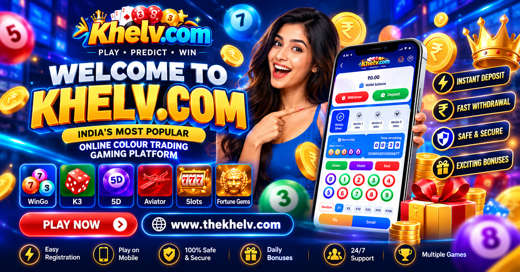 Khelv Game and Khelv Win gaming platform interface